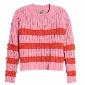 LOVE X DESIGN Knit Sweater with fringe detail.  Plush Chenille Medium Size